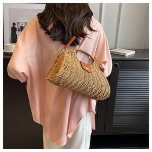 <span class=keywords><strong>Borsa</strong></span> a <span class=keywords><strong>tracolla</strong></span> da donna in <span class=keywords><strong>paglia</strong></span> di rattan naturale alla moda, ideale per l'estate e la spiaggia, collezione 2025 - Offerta imperdibile! - Product Image 3