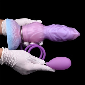 Fantasy Silicone Dog <b>Dildo</b> Inflatable with Hand Pump Masturbator for Women - Product Image 6