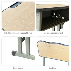 Ensemble bureau et chaise réglable en métal, écologique et durable, à prix de gros compétitif, pour l'école et la chambre à coucher - Product Image 2