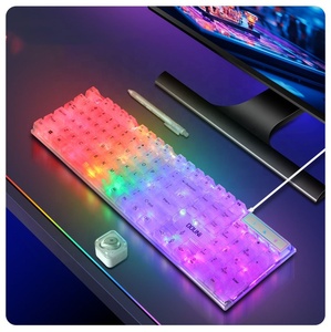 Oem Ergonomik RGB Şeffaf Klavye KB101 Mekanik Hisli Kablolu USB Renkli Işıklı Klavye Masaüstü Tüm Cihazlar için - Product Image 5