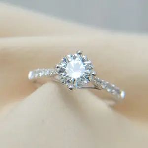 1Ct Round 3Ex Cut White GIA Certified Jewelry Natural Diamond Ring 18K Gold