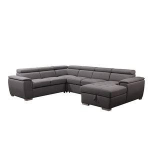 Sofá Cama en Forma de L Extensible y Reclinable Verde Moderno con Almacenamiento para Uso Escolar y Hotelero - Product Image 5
