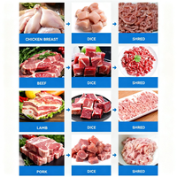 Hachoir à viande commercial à moteur en cuivre haute puissance, trancheuse, lames en acier inoxydable, lame amovible, épaisseur réglable 3-8 mm