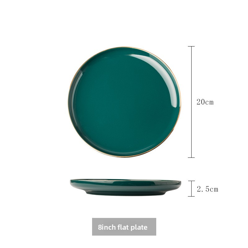 Bandeja para pizza verde pavo real de 8 pulgadas