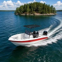 Bateau Chaser 430 avec remorque, bateau de pêche à console centrale de 14 pieds, en fibre de verre, certifié CE, pour utilisation en lac et en mer