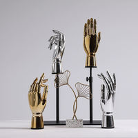Présentoir à bijoux réglable en plastique plaqué or avec doigts, type mannequin main, pour bracelets