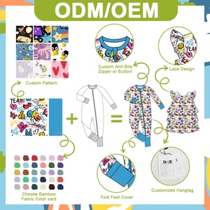 طقم بيجامة للأطفال من قطعتين بأكمام طويلة، تصميم جديد مطبوع حسب الطلب، قماش قطني عضوي 100٪، مريح وقابل للتنفس، بأسلوب كاجوال - Product Image 2