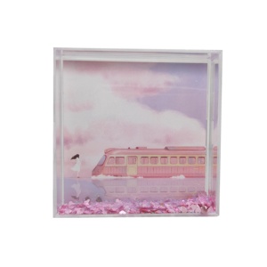 <span class=keywords><strong>Cadre</strong></span> photo rectangulaire en acrylique <span class=keywords><strong>rose</strong></span> de haute qualité pour fille, 4x4, avec paillettes liquides pour la décoration de la maison, vente en gros - Product Image 3