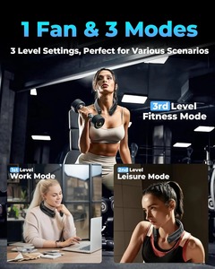 Ventilateur de cou portable, souffle de l'air froid, 4 turbo sans pales, ventilateur personnel portable, 3 vitesses, écran LED, 4000 mAh et Type-C 360. Refroidissement - Product Image 6