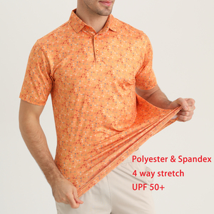 Ventes en gros de maillots de golf imprimés légers pour chemises, évacuation de l'humidité, logo personnalisé, marque privée, écologiques, manches courtes, hommes - Product Image 2