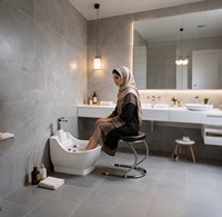 Nouveau design – Lavabo en céramique pour salle de bain, lavabo pour les mains et les pieds, lavabo Wudu de petite taille, évier d'ablution musulman – Vente en gros