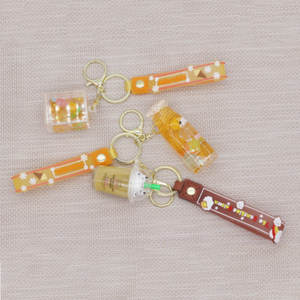 Thiết kế nổi Keychain Gấu Mặt dây chuyền Kawaii mèo quyến rũ lỏng cá heo cát lún PVC dễ thương jelli Keychain cát lún Keychain - Product Image 4