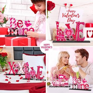 Valentine's Day Wooden Decorative Signs 3D Heart <b>Message</b> <b>Board</b> Multi Piece Package For Events And Parties - Product Image 4