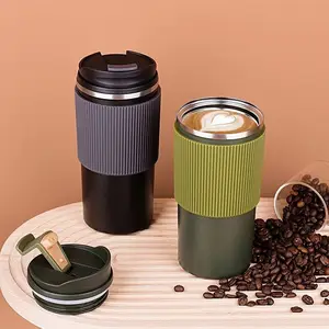 Hot Sell Dwells Sweden Leakproof Travel Coffee Mug with Silicone Holder Sleeve 450ml Thermal Insulation Tumbler Car Mug Double