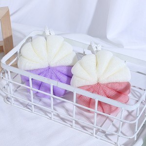 Two Tone Seashell Bath Sponge Flower Shape Soft Foaming <b>Net</b> Extra Large Scrubbing Tool For General Use - Product Image 2