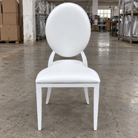 Chaise de banquet portable ovale blanche en acier inoxydable pour hôtel, mariage, événement, salon, appartement - Vente en gros