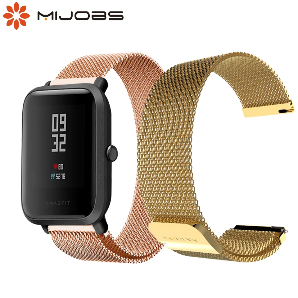 Metal Milanese Loop Band for Xiaomi Huami Amazfit Bip Strap 20mm 22mm Wrist Bracelet Belt for Amazfit Bip BIT Youth Watch