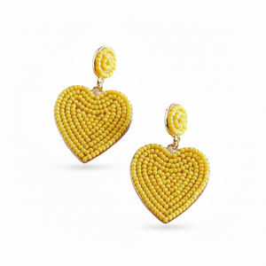 Pendientes Colgantes Hechos a Mano con Cuentas de Semillas Amarillas y Negras, Joyería de Moda, Venta al por Mayor por MD HANDICRAFTS - Product Image 1