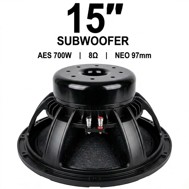 LS HD15NA100 15 Inch 1400W Neodymium Metal Low-Range Loudspeaker Unit 100mm Voice Coil 8 Impedance 114Hz EBP for Sound
