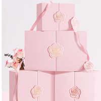 Boîte d'emballage cadeau personnalisée en carton rose clair pour bijoux, offre spéciale