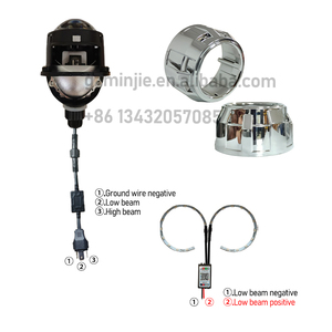Kit <span class=keywords><strong>de</strong></span> Reequipamiento <span class=keywords><strong>de</strong></span> Proyectores Bi-LED <span class=keywords><strong>de</strong></span> Alta Luminosidad DIY 2.5 RGB Demon Eyes, Faros Delanteros <span class=keywords><strong>H4</strong></span> con Lente Azul y Cubierta para Toyota Hilux N70 - Product Image 3