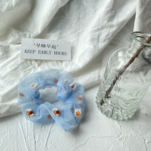 Cổ Tích màu xanh dreamnet Daisy thêu Tóc Dây siêu cổ tích Cô Gái Tóc vòng tròn kích thước lớn vòng tròn ngọt ngào thêu Net dây đầu - Product Image 4