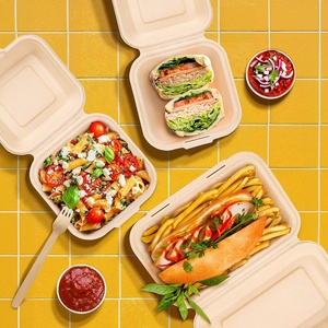 Envase Biodegradable para Pizza, Hamburguesas y Comida Rápida, Caja para Llevar Almuerzo, Hecho de Caña de Azúcar - Product Image 4