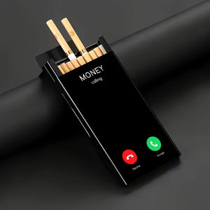 Étui à <span class=keywords><strong>cigarettes</strong></span> portable en métal fin, design carré créatif avec glissière, pour le rangement des <span class=keywords><strong>cigarettes</strong></span>, capacité 20 paquets, style classique pour le voyage - Product Image 1