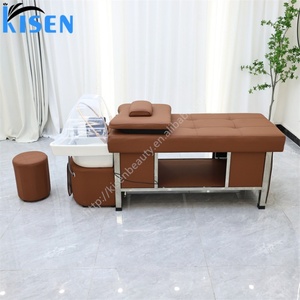 เก้าอี้นวดสระผมแบบนอน KISEN พร้อมอ่างล้างผม อุปกรณ์สปาผม เตียงสระผมนวดไทย - Product Image 6