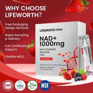 مكمل غذائي لتعزيز NAD+ من لايفوورث، 1000 ملغ ريسفيراترول، يدعم الشيخوخة الصحية والصحة الأيضية والطاقة، بنكهة الفراولة للبالغين - Product Image 6