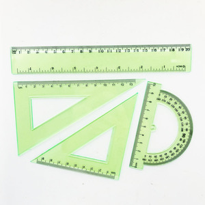 Juego de reglas de plástico promocional de fábrica de varios tamaños, juego de geometría para estudiantes, reglas triangulares, transportador para la escuela - Product Image 2