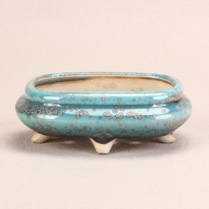 Pot de fleurs en émail turquoise respirant et résistant à la corrosion pour plantes succulentes et bonsaïs, pour bureau, sur pied ou suspendu - Product Image 2