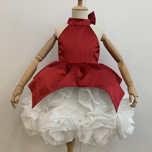 Платье-туника OUTONG для девочек в европейском и американском стиле, атласное, без рукавов, с бретелью через шею, для вечеринок, дней рождения и показов мод - Product Image 3