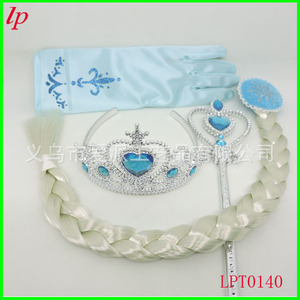 Ensemble de baguettes magiques Frozen Crown avec tresses de perruque et gants pour costume de fête pour filles LPT0140 - Product Image 1
