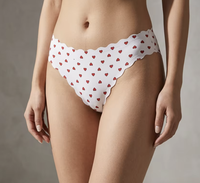 Braguitas de nailon de talle bajo para mujer con estampado mixto de mariposa y leopardo, sin costuras, con borde ondulado festoneado, sedosas, suaves, invisibles y elásticas.