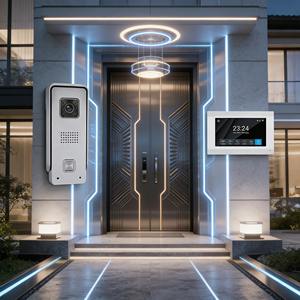 Kit de Intercomunicador de Video en Red, Compatible con Audio, Conexión WIFI LAN, Sistema de Intercomunicador de Video, Sistema de Cerradura de Puerta con Videoportero para el Hogar - Product Image 1