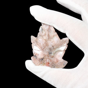 Ciondolo in Agata Naturale a Forma di Foglia d'Acero con Cristallo di Fiori di Ciliegio per Guarigione, Protezione, Energia, Bilanciamento dei Chakra, Regalo Spirituale - Product Image 6