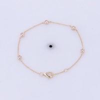 Bracelet unisexe Starsgem en or blanc et jaune 14 carats avec diamants de laboratoire ronds de 2 mm sertis clos, style mignon, 6,5 pouces, fin et élégant