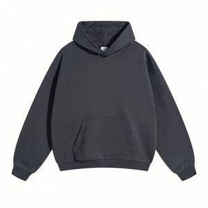 Sweat à capuche gris uni en 80 % coton et 20 % polyester, personnalisable, chaud, écologique, marque privée, sans marque, pour homme - Product Image 1