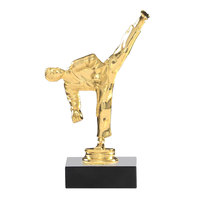 Trofeo de Mármol Personalizable con Impresión UV Dorada para Judo, Boxeo, Taekwondo y Artes Marciales, con Base de Mármol Negro DL08