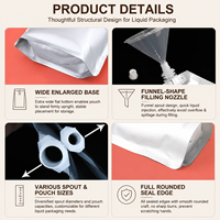 Pochette à bec verseur étanche en plastique BOPP avec embout d'angle, pour emballage de kits d'échantillons de soins de la peau et de voyage, 50ml 100ml, directement du fabricant