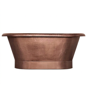 Bañera Ovalada de Lujo Moderna de Latón Martillado con Instalación de Faldón, Acabado Dorado CH-779 Sin Tapa - Artesanía India - Product Image 1