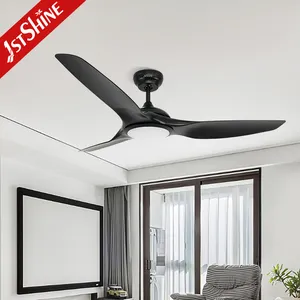 1stshine led ceiling fan DCF-FS52920 dc silent motor 5 speeds remote control black modern ceiling fan