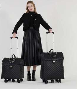 Américain Portable Roller Femmes PU Laptop Tote Valise Waterproof Travel Essentials Wheels Carry <span class=keywords><strong>Trolley</strong></span> Spinner Caster - Product Image 4