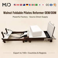 Reformer Pilates Professionnel Pliable en Noyer avec Tour Cadillac, Ensemble Complet, Équipement de Pilates en Bois de Qualité Commerciale pour Salle de Sport
