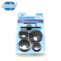 Kit de 6 scies cloches en acier au carbone pour le bois, avec mandrin et clé hexagonale, pour percer le bois, le PVC et les plaques de plâtre