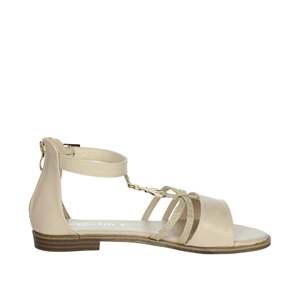 Sandalo da bambina Patrizia Pepe beige piatto con cinturino alla caviglia stile estivo - Product Image 4