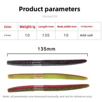 ALPHA PVC Ensemble de leurres souples artificiels Maggot, Ver souple fileté 13,5 cm 10g, Leurre souple Maggot Bionique