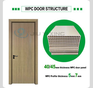 Jiuyixing 100% puerta WPC Interior blanca impermeable con marco 40Mm/45Mm Panel de núcleo hueco sin grietas para dormitorio en <span class=keywords><strong>Argentina</strong></span> - Product Image 2