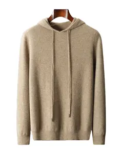 पुरुषों के लिए हुड स्वेटर सर्दियों के मेरिनो ऊन आकस्मिक लंबी आस्तीन को निर्बाध बुना हुआ स्वेटर पुरुष हुडी